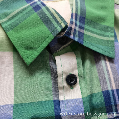 Custom Outdoor Long-sleeve Children's Cotton Checked Shirts